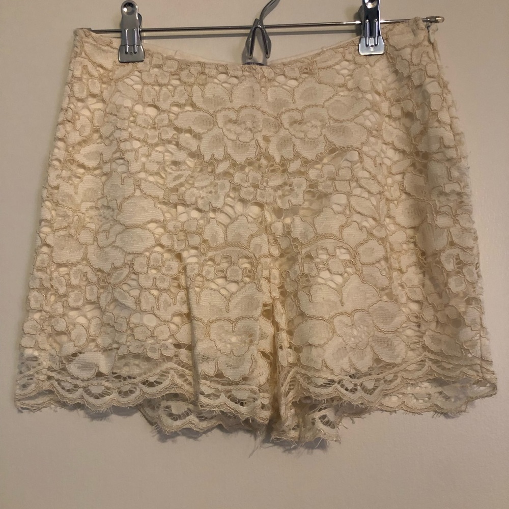 White Zara lace shorts